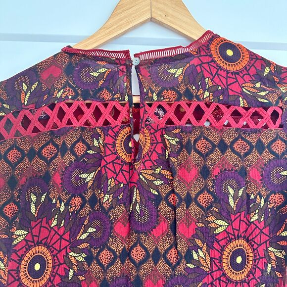 Desigual Red Rosi Long Sleeve Print Dress, Size 4 - Picture 7 of 7